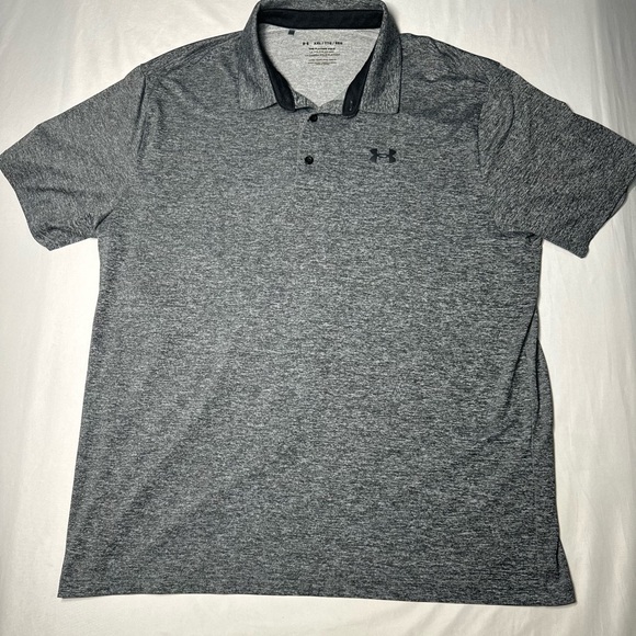 Under Armour Polo Shirt Mens 2XL Gray Heather Stretch HeatGear Playoff Polo Golf - Picture 1 of 6